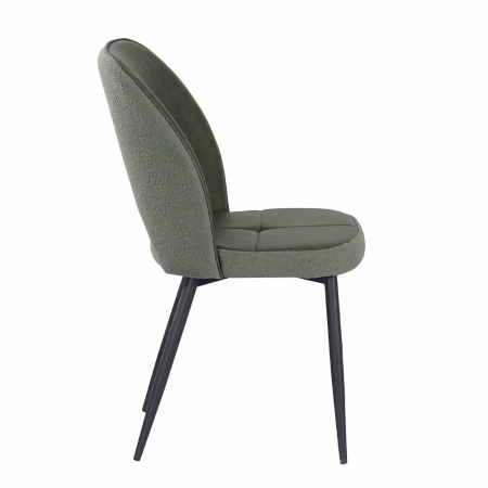Scaune verde oliv Bouton cu piele ecologică și boucle [1]