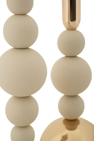 Sfeșnice decorative metalice crem cu sfere – set 2 – Bolly [2]
