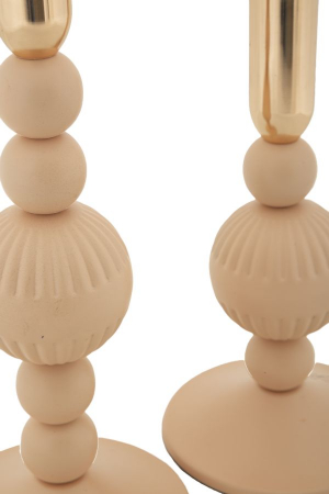 Sfeșnice decorative metalice roz cu sfere – set 2 – Aster [2]
