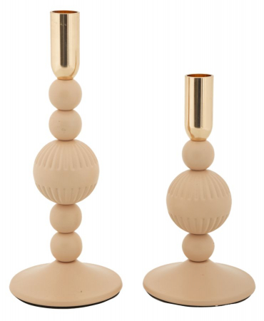 Suporturi Lumanari, Sfesnice - Sfeșnice decorative metalice roz cu sfere – set 2 – Aster