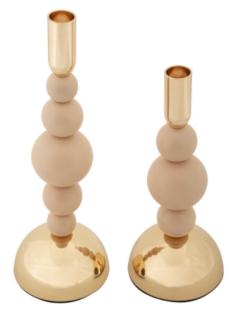 Sfeșnice decorative metalice roz cu sfere – set 2 – Bolly [2]