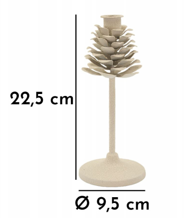 Set de două sfeșnice Dune Pigna din metal bej [5]