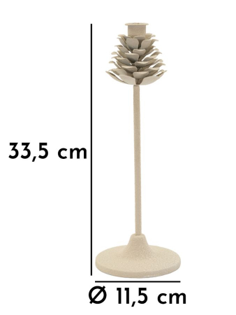 Sfeșnice metalice decorative cu design con de pin 33,5 cm – imagine principală – Dune Pigna [5]