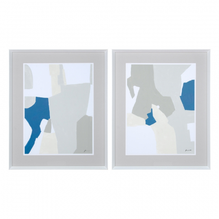 Decoratiuni perete - Set tablouri alb gri abstract scandinav