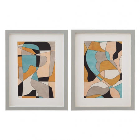 Tablouri - tablouri abstracte rame gri sticla decor modern colorat