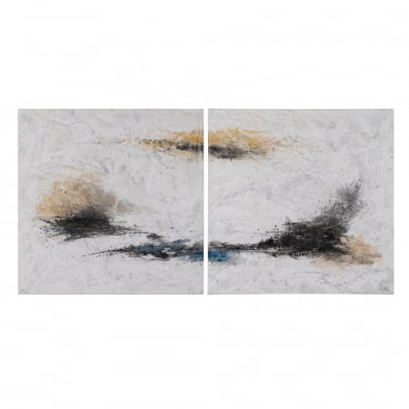 Decoratiuni perete - Set tablouri abstracte patrate pictura manuala
