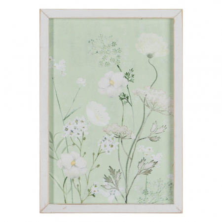 tablouri anemone flori alb-verde pastel ramă albă [2]