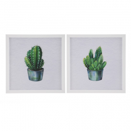 Tablouri - tablouri cactusi modern botanical turcoaz alb rame albe