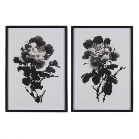Tablouri - tablouri flori alb-negru japonez 50x70cm