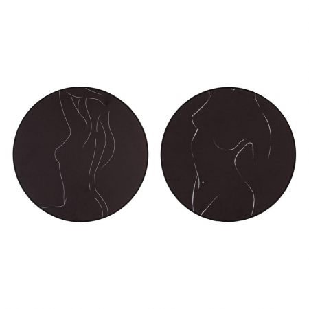 Tablouri - tablouri rotunde nud alb-negru 50x50cm