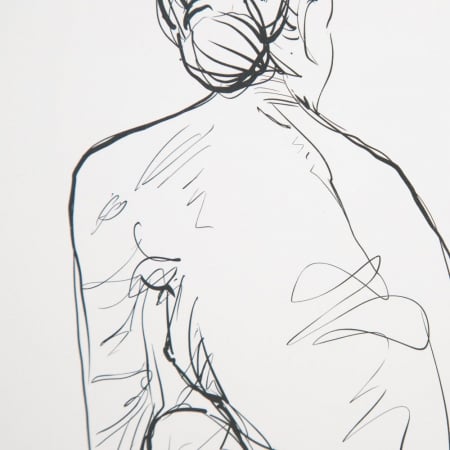 tablouri nud schiță rame lemn natur 30x40cm [6]