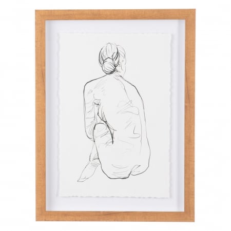 tablouri nud schiță rame lemn natur 30x40cm [2]