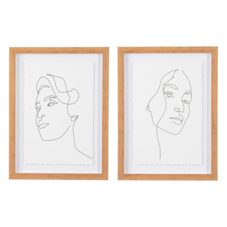 Decoratiuni perete - tablouri portrete minimaliste alb-negru 30x40cm
