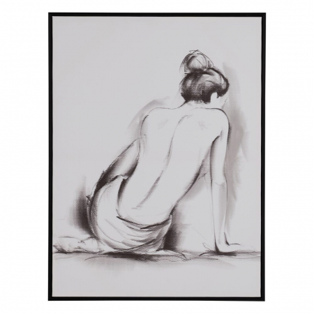 Set de 2 tablouri monocrome canvas siluete feminine, format vertical [2]