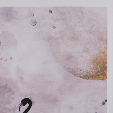 tablouri flamingo roz gri accente aurii rame negre 50x70cm [5]