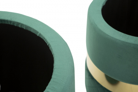 Taburet depozitare modern verde catifea cu detaliu auriu, model Sheffield [6]