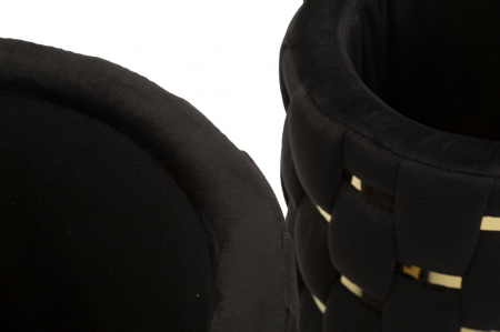 Taburet decorativ modern negru cu spațiu de depozitare și detalii aurii Shanty [7]