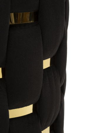 Taburet decorativ modern negru cu spațiu de depozitare și detalii aurii Shanty [5]