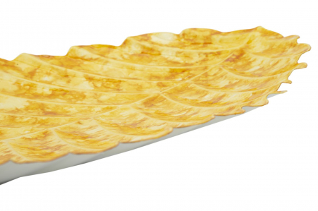 Tăvi decorative metalice galbene în formă de frunză – imagine principală – Drop Yellow [5]