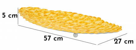 Tăvi decorative metalice galbene în formă de frunză – imagine principală – Drop Yellow [7]