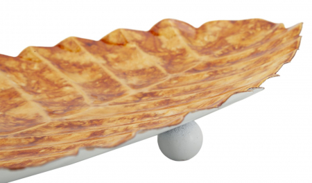 Tăvi decorative metalice portocalii în formă de frunză – imagine principală – Drop Orange [5]