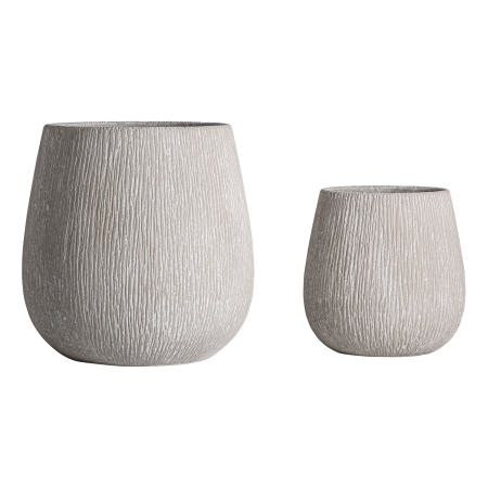 Obiecte decorative - Set 2 vase decorative fibrociment bej striat Carlux