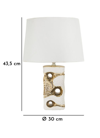 Veioze de masă din ceramică albă cu finisaj auriu – imagine principală – Florida [5]