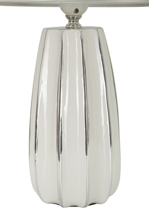 Veioze de masă din ceramică argintie cu abajur textil – imagine principală – Emmi [2]