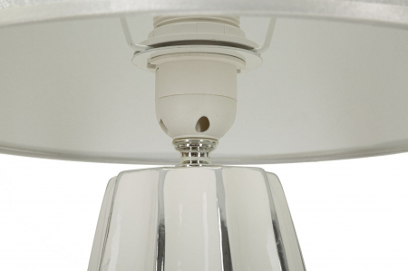 Veioze de masă din ceramică argintie cu abajur textil – imagine principală – Emmi [3]