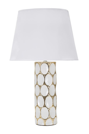 Colectia noua - Set 2 veioze din ceramică albă cu detalii aurii – Glam Carv 34,5 × 56 cm