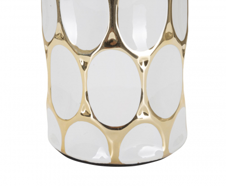 Set 2 veioze din ceramică albă cu detalii aurii – Glam Carv 34,5 × 56 cm [3]