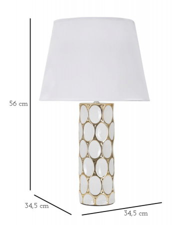 Set 2 veioze din ceramică albă cu detalii aurii – Glam Carv 34,5 × 56 cm [5]