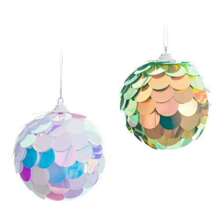 Set 24 globuri decorative solzi irizați multicolori Ixia [2]