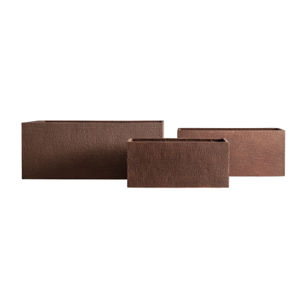 Ghivece, Vase Exterior - Set 3 jardiniere fibrociment bronz Gignac