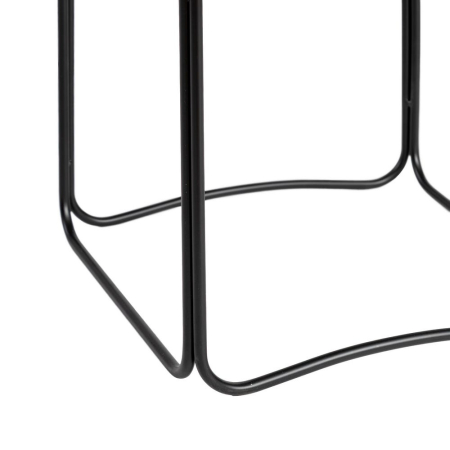 Măsuțe laterale lemn de cauciuc set 3, metal negru [6]