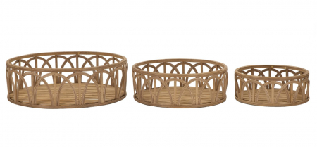Organizator obiecte mici - Set 3 Tavi Ratan | Organizare Boho Chic | CreativDeco