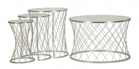 Set masute argintii cu sticla | Mobilier flexibil CreativDeco [3]