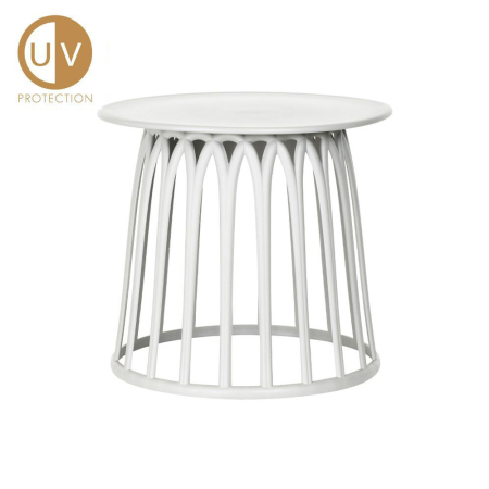 Mobilier Gradina in Stil Scandinav - Set de 4 măsuțe laterale stivuibile din polipropilenă albă