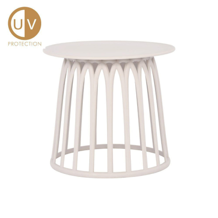 Mobilier Gradina in Stil Scandinav - Set de 4 măsuțe laterale stivuibile din polipropilenă crem
