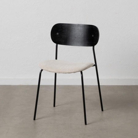 Scaune in Stil Modern - Set scaune alb-negru stofa si metal|Scaune moderne pentru decor contemporan