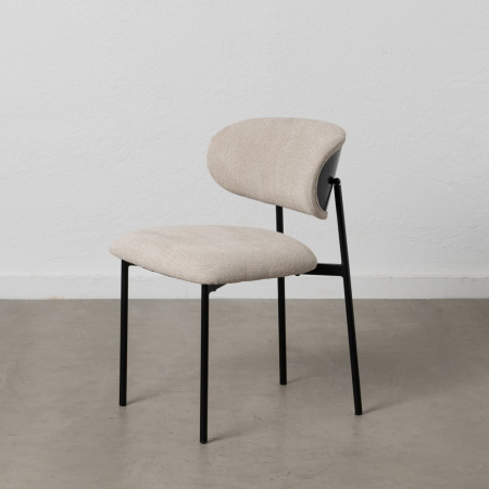 Scaune - Set scaune alb-negru stofa si metal|Scaune elegante pentru interioare moderne