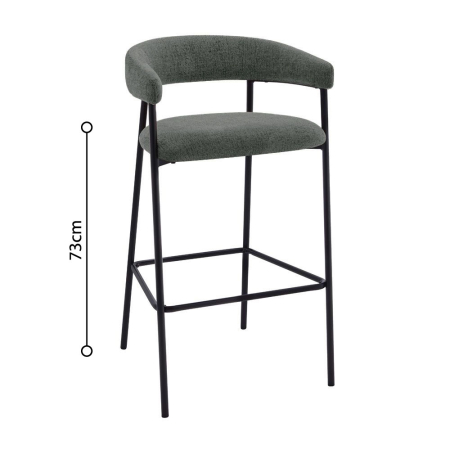 Mobilier - Set de 4 scaune de bar din stofă gri cu spătar curbat