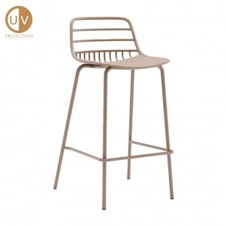 Scaune Bar Exterior - Scaune de bar latte Candy din PP și metal cu protecție UV