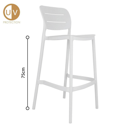 Mobilier Gradina in Stil Scandinav - Set de 4 scaune de bar stivuibile din polipropilenă albă