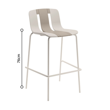 Stil de design - Set de 4 scaune de bar stivuibile din polipropilenă crem