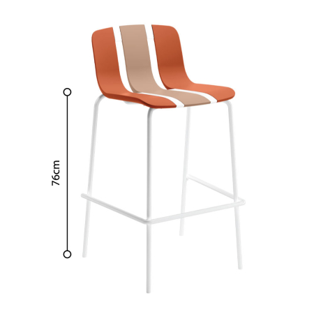 Stil de design - Set de 4 scaune de bar stivuibile din polipropilenă teracota