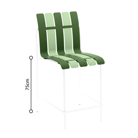 Mobilier Gradina in Stil Contemporan - Set de 4 scaune de bar stivuibile din polipropilenă verde