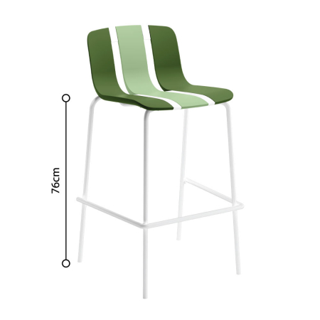 Mobilier Gradina in Stil Eclectic - Set de 4 scaune de bar stivuibile din polipropilenă verde oliv