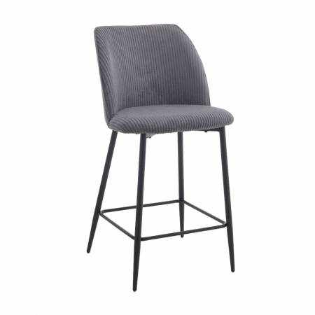 Scaune in Stil Contemporan - Set 4 scaune de bar elegante gri metal negru confort Muse