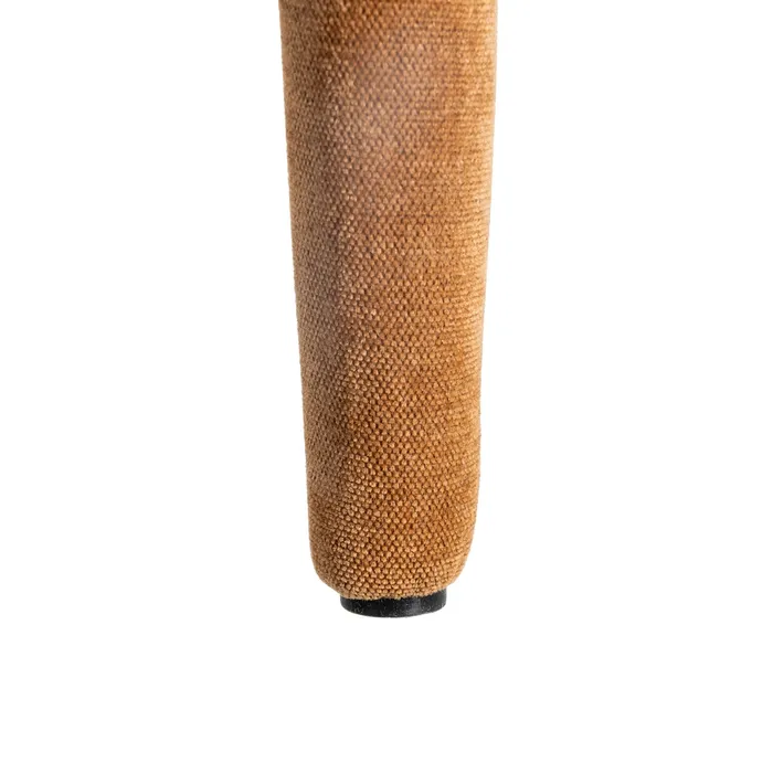 Set de 4 scaune de dining portocalii din stofă cu structură metalică [9]